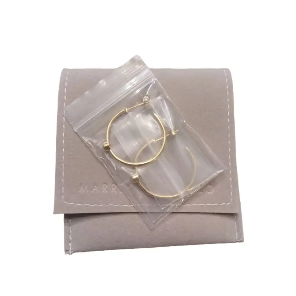 Marrin Costello Mystic hoops Earrings 14k gold plated hoops with Topaz - Picture 2 of 4